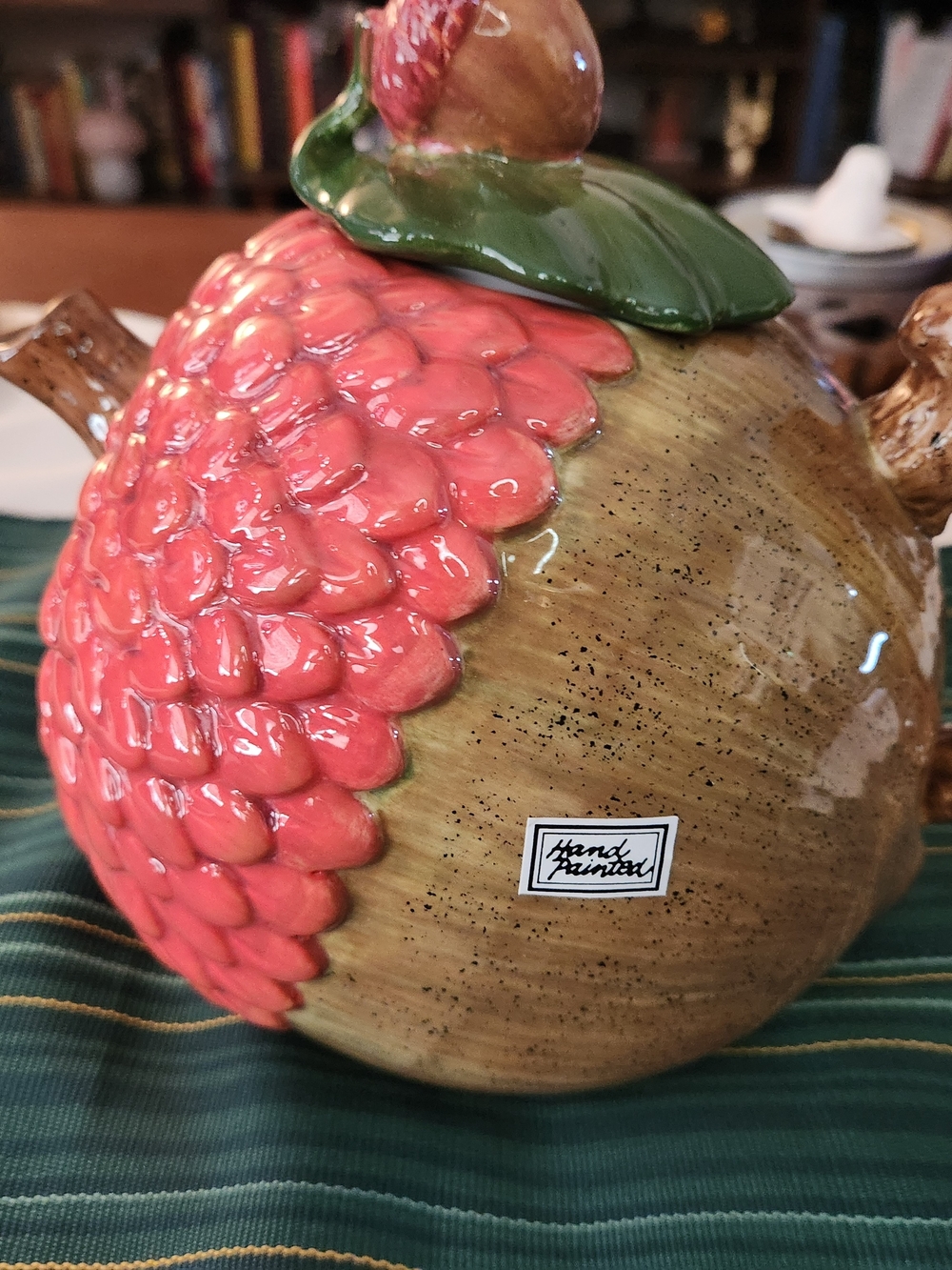 Hand Painted Woodland Ceramic Acorn Teapot